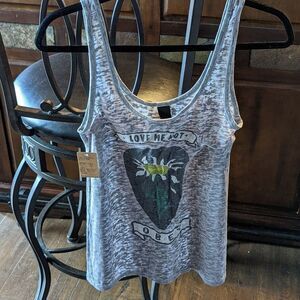Obey Gray Graphic Crop Tank Top